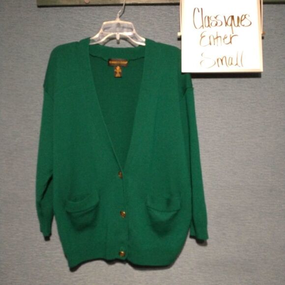 Classiques Entire teal 3 button men's cardigan size small - Picture 1 of 5